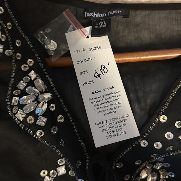 Sheer black beach, cover-up, brand new with tags - Picture 4 of 4